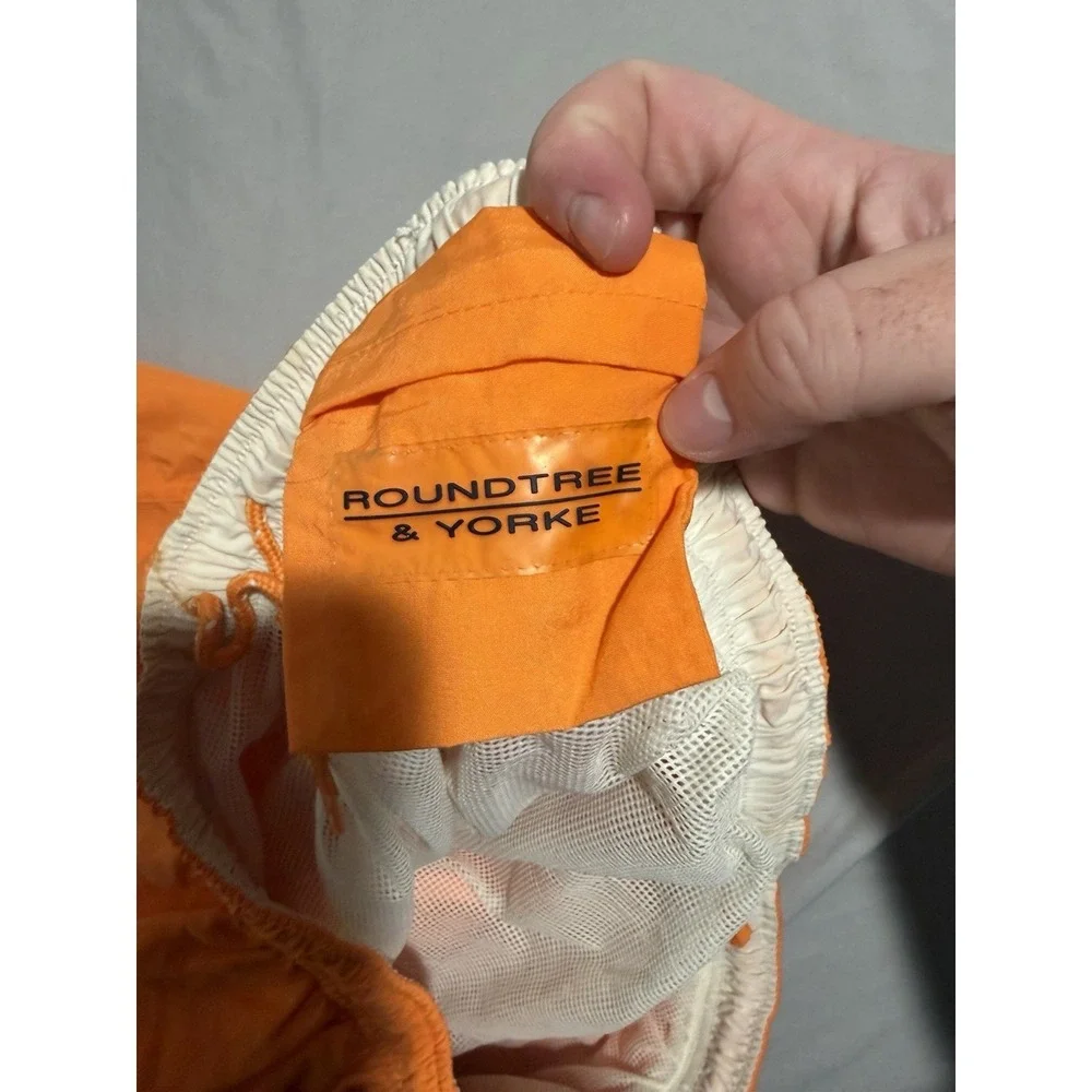 Roundtree & Yorke orange swim trunks shorts, lined, men's xl